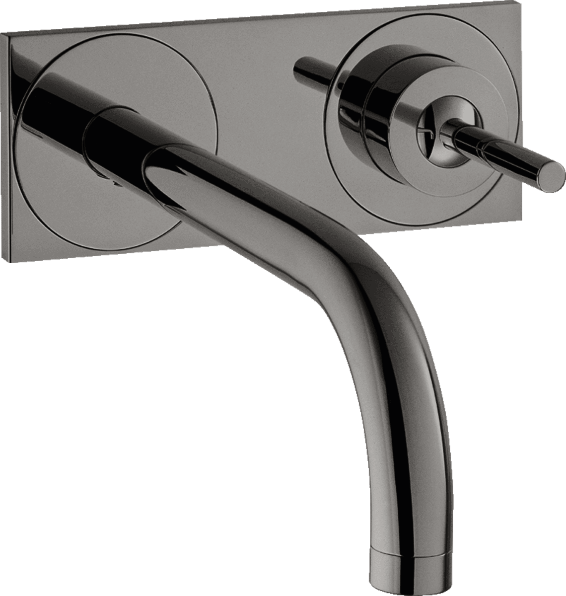 HANSGROHE AXOR Uno Einhebel-Waschtischmischer Unterputz für Wandmontage mit Auslauf 165 mm und Platte #38112330 - Polished Black Chrome