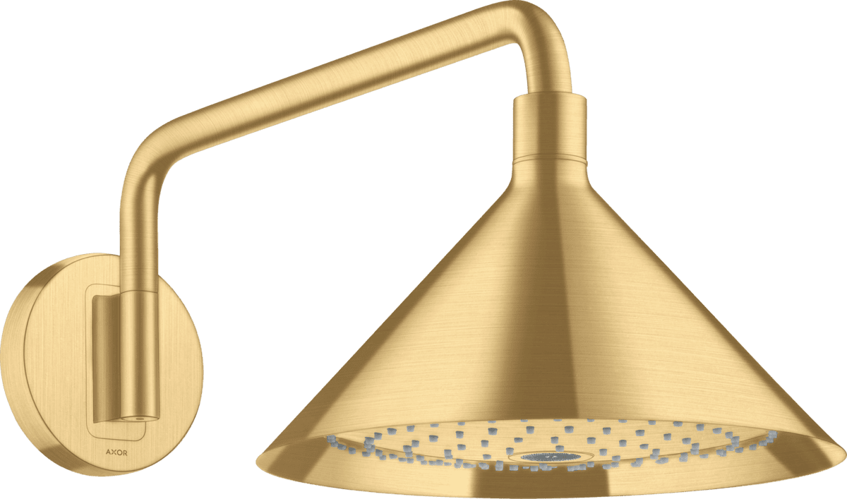 Зображення з  HANSGROHE AXOR Showers/Front Overhead shower 240 2jet with shower arm #26021250 - Brushed Gold Optic