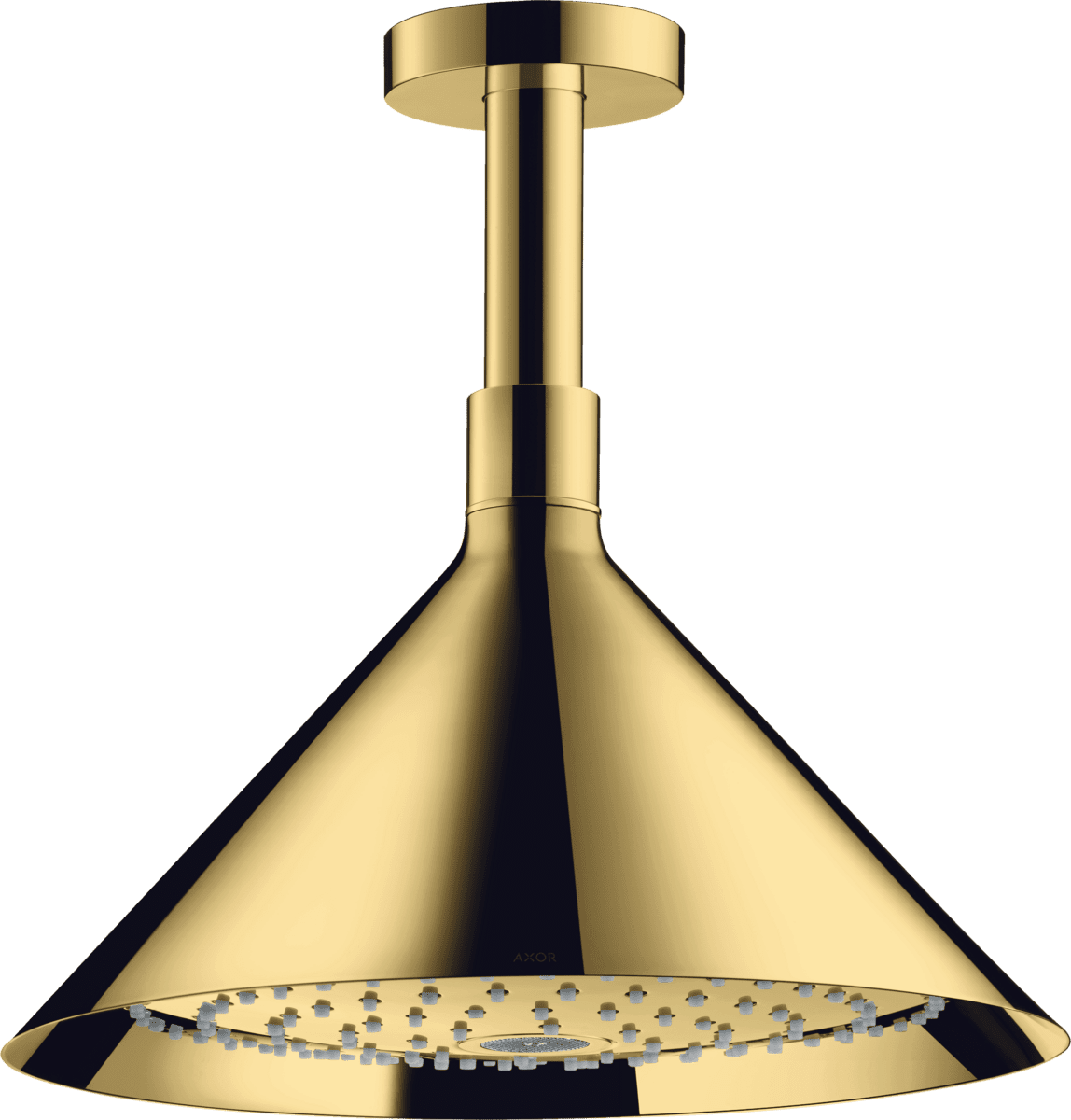Picture of HANSGROHE AXOR Showers/Front Overhead shower 240 2jet with ceiling connector #26022990 - Polished Gold Optic