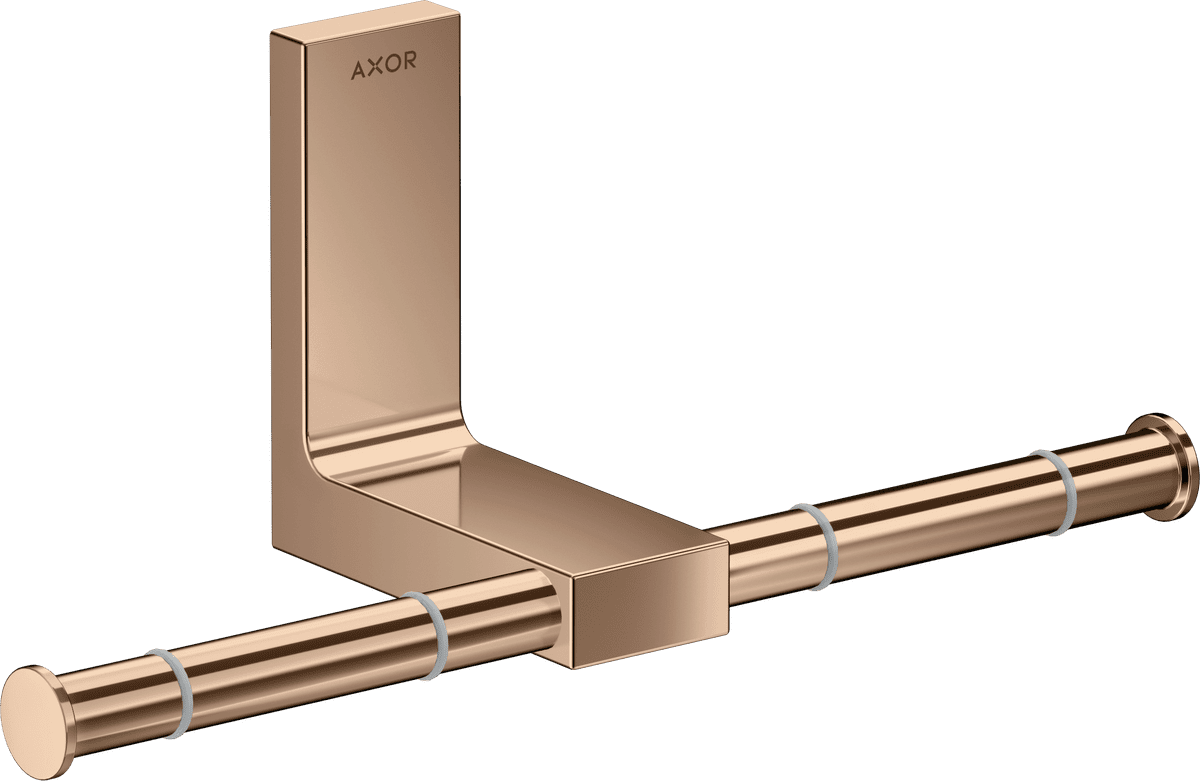 Picture of HANSGROHE AXOR Universal Rectangular Toilet paper holder double #42657300 - Polished Red Gold