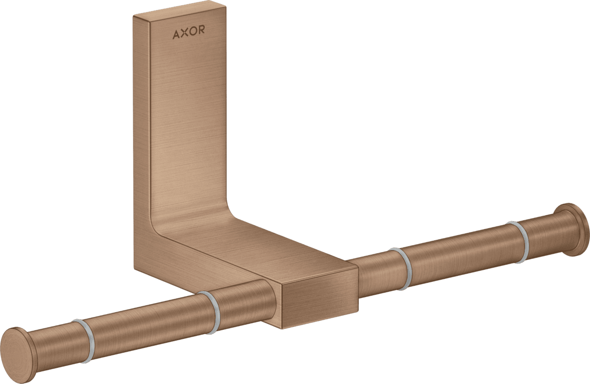 Picture of HANSGROHE AXOR Universal Rectangular Toilet paper holder double #42657310 - Brushed Red Gold