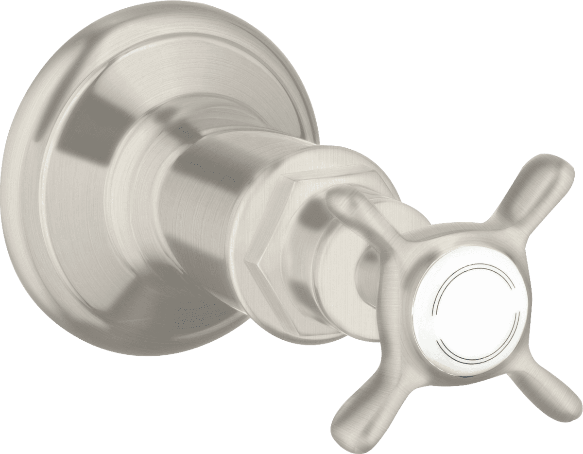 Зображення з  HANSGROHE AXOR Montreux Shut-off valve for concealed installation with cross handle #16871800 - Stainless Steel Optic