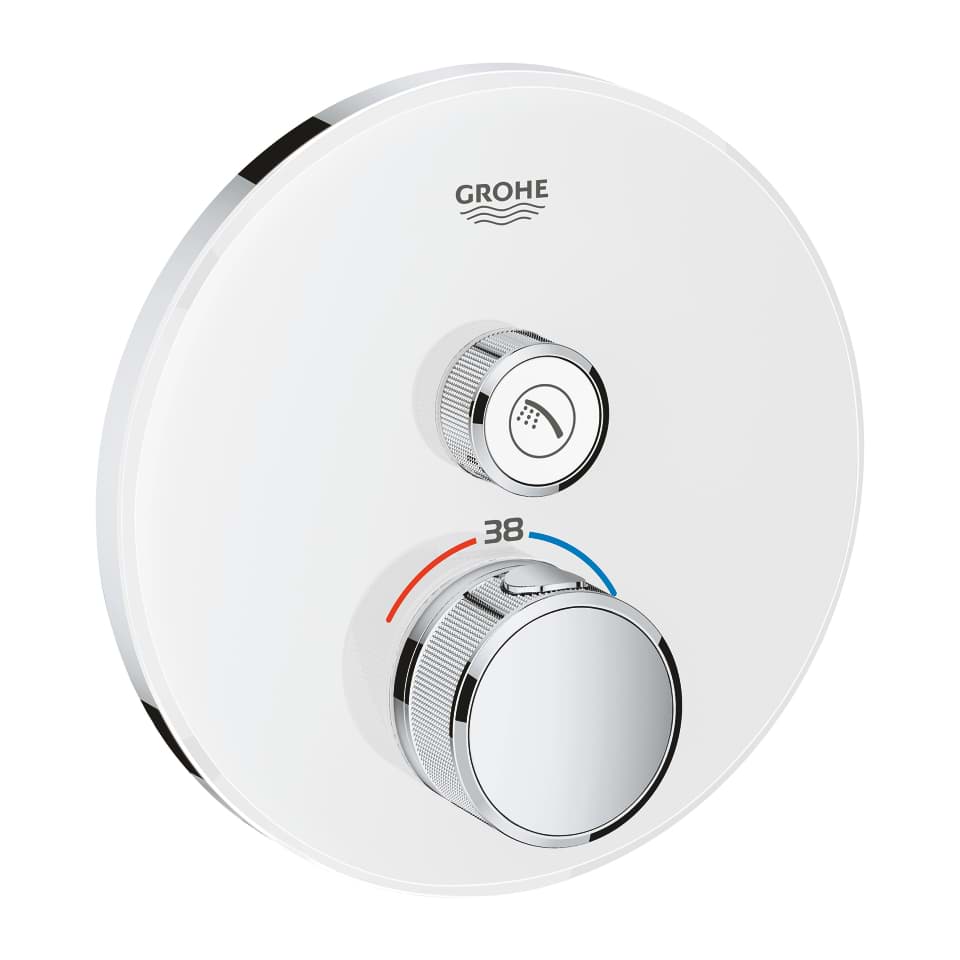 GROHE Grohtherm SmartControl Tek valfli akış kontrollü, ankastre termostatik duş bataryası ay beyazı #29150LS0 resmi