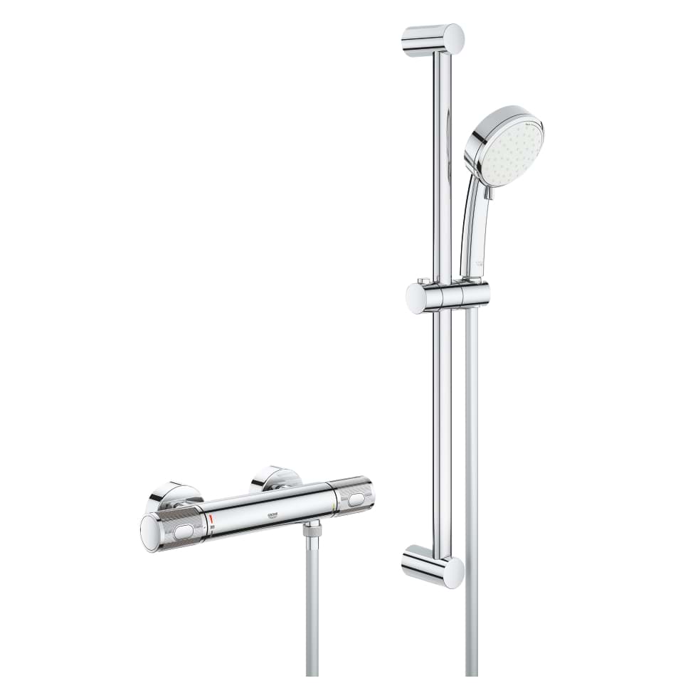 Picture of GROHE Grohtherm 1000 Performance Thermostatic shower mixer 1/2″ with shower set Chrome #34783000