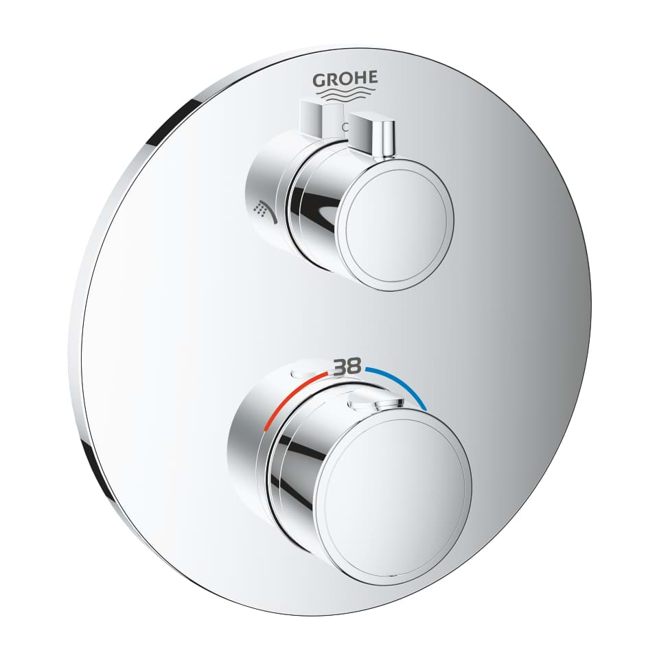 Bild von GROHE Grohtherm Thermostat-Brausebatterie mit integrierter 2-Wege-Umstellung #24076000 - chrom