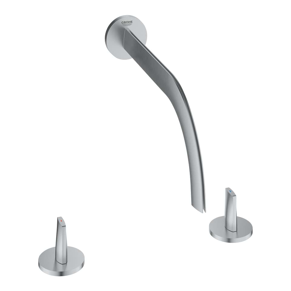 Picture of GROHE Atrio Icon 3D 3-hole wall-mount basin mixer stainless steel #20614SD0