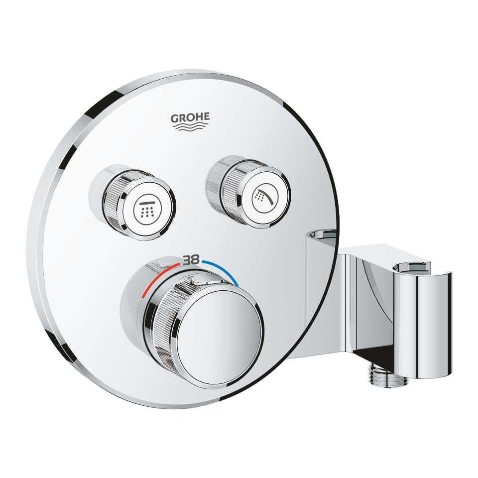 GROHE Grohtherm SmartControl Çift valfli akış kontrollü, ankastre termostatik duş bataryası, entegre duş kolu ile krom #29120000 resmi