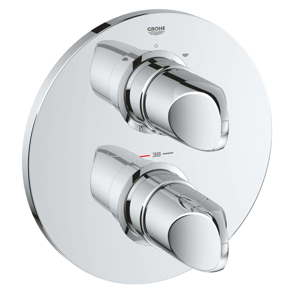 GROHE Veris Thermostat mit integrierter 2-Wege-Umstellung für Wanne oder Dusche mit mehr als einer Brause #19364000 - chrom