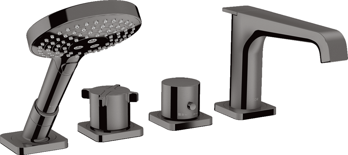 HANSGROHE AXOR Citterio E 4-Loch Wannenrandarmatur mit Thermostat #36411330 - Polished Black Chrome