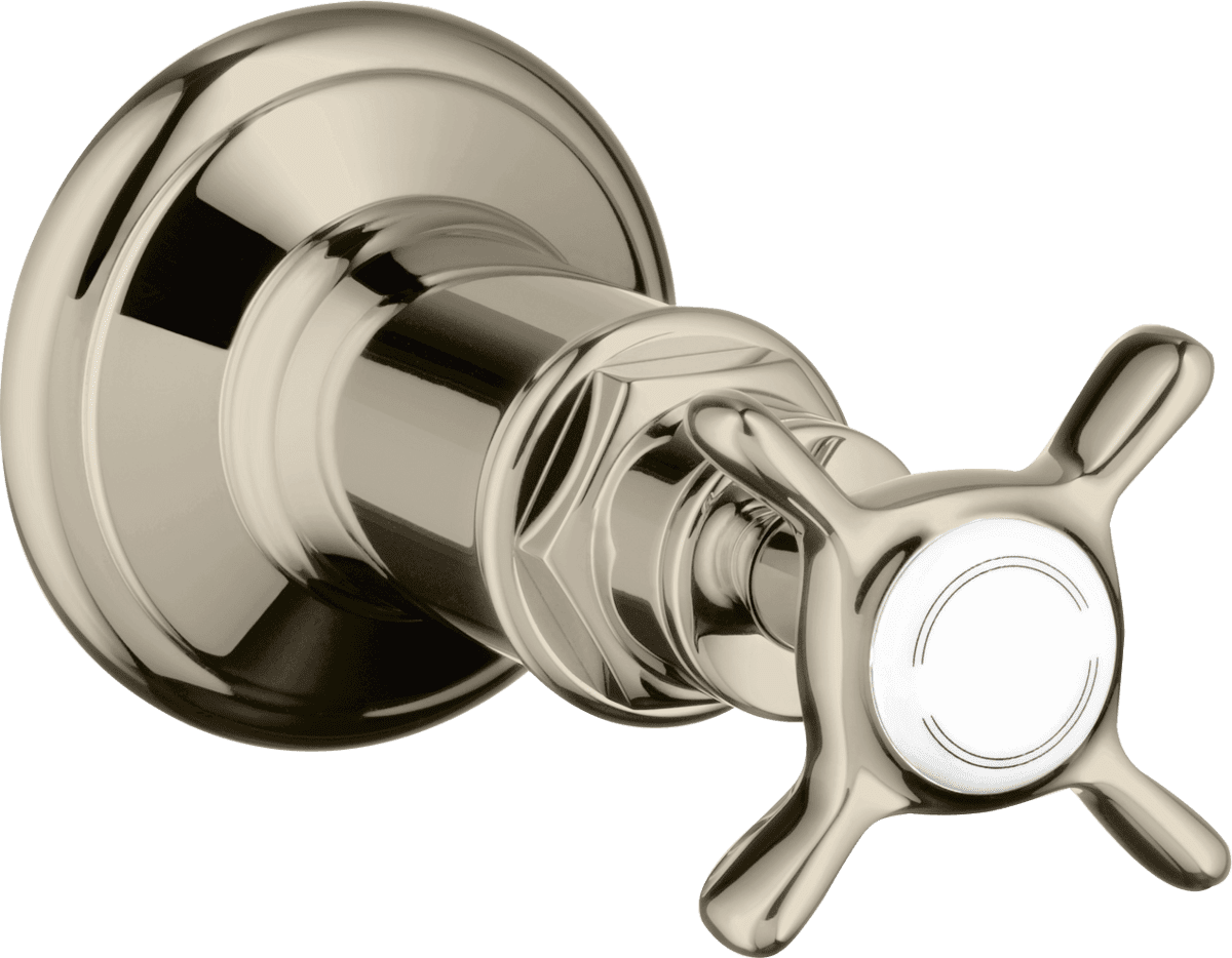 Зображення з  HANSGROHE AXOR Montreux Shut-off valve for concealed installation with cross handle Polished Nickel 16871830