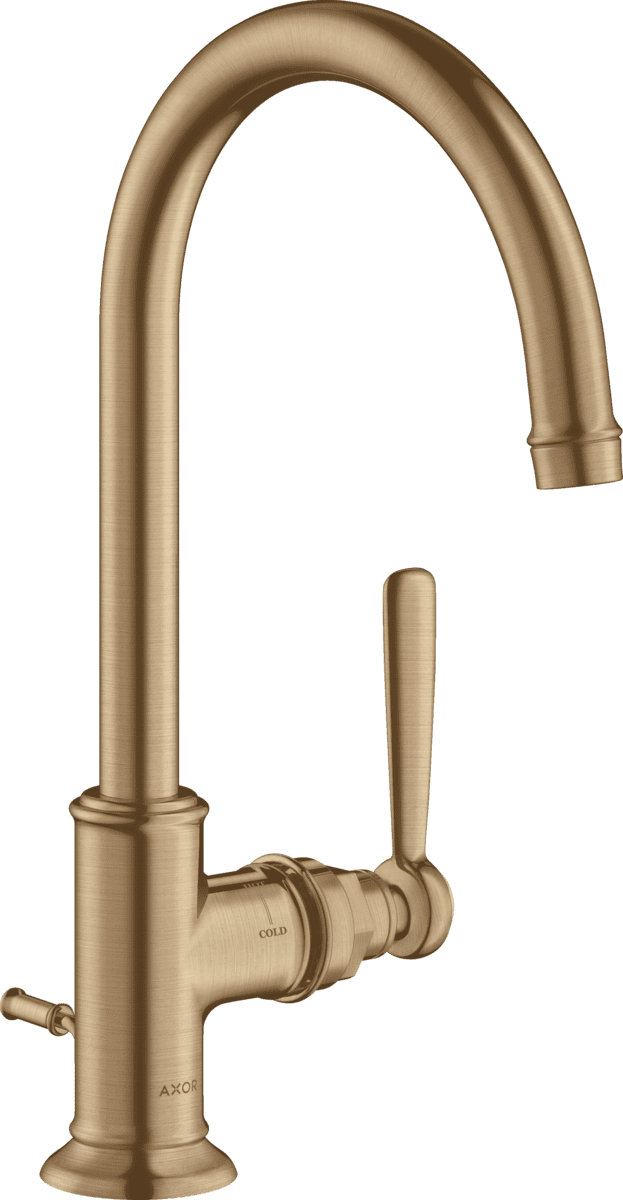 Picture of HANSGROHE AXOR Montreux Single lever basin mixer 210 with lever handle and pop-up waste set #16517140 - Brushed Bronze