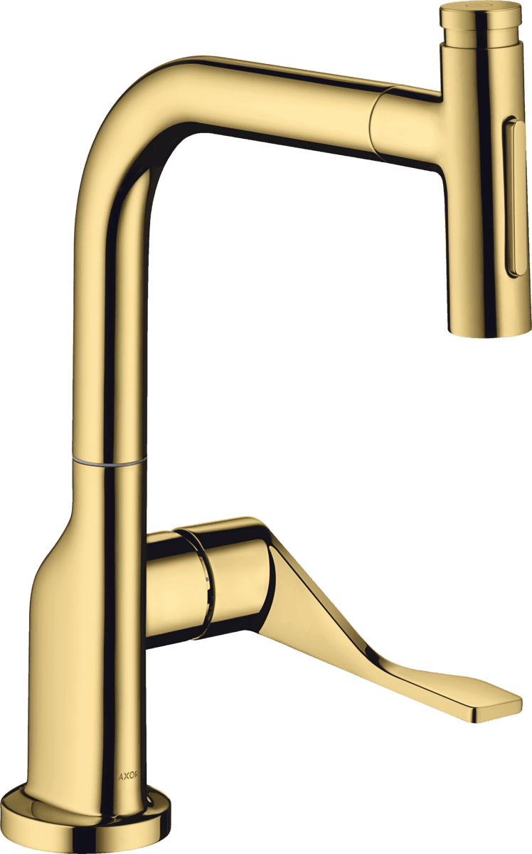 HANSGROHE AXOR Citterio Einhebel-Küchenmischer Select 230 2jet mit Ausziehbrause und sBox #39862990 - Polished Gold Optic