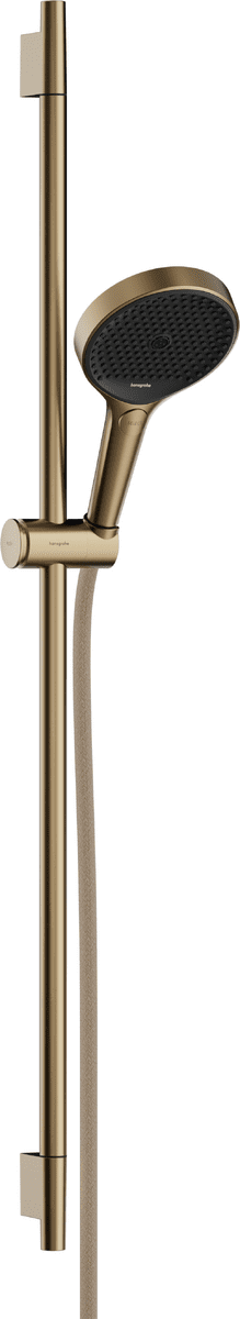 Bild von HANSGROHE Rainfinity Brauseset 130 3jet EcoSmart mit Brausestange S Puro 90 cm, Push-Handbrausehalterung und Designflex Textilbrauseschlauch 160 cm #28744140 - Brushed Bronze