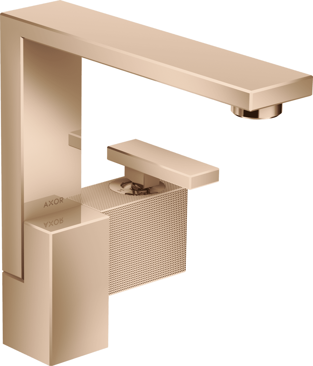 HANSGROHE AXOR Edge Einhebel-Waschtischmischer 190 mit Push-Open Ablaufgarnitur - Diamantschliff #46021300 - Polished Red Gold