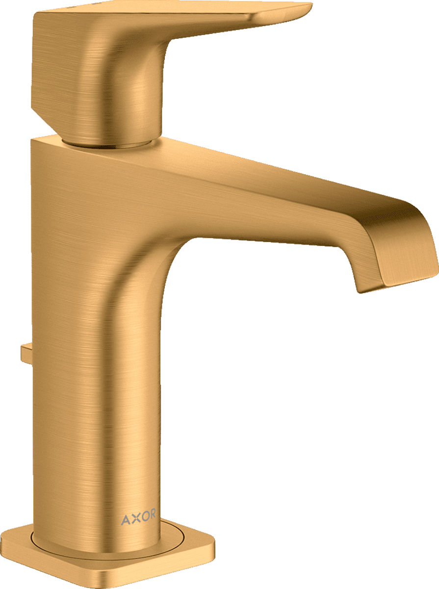 Bild von HANSGROHE AXOR Citterio E Einhebel-Waschtischmischer 130 mit Hebelgriff und Zugstangen-Ablaufgarnitur #36110250 - Brushed Gold Optic