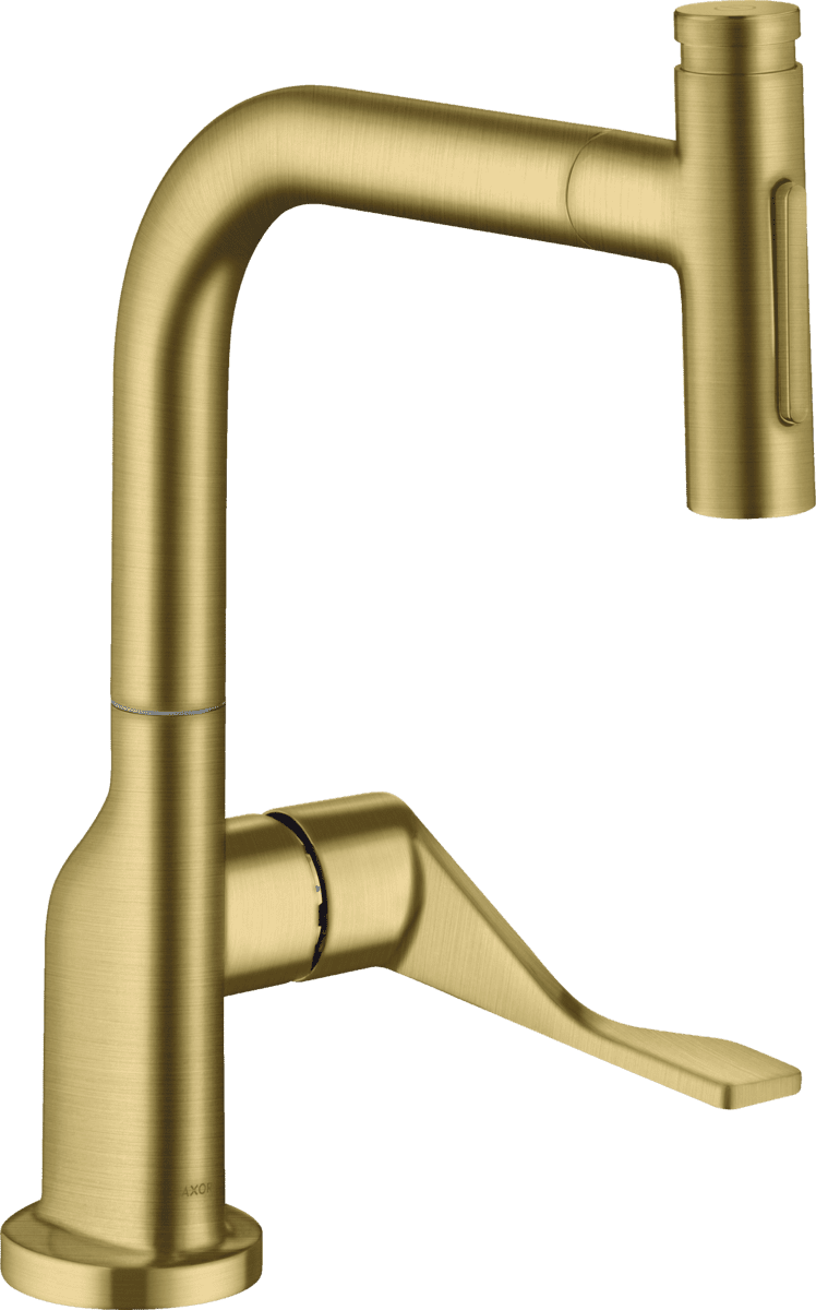 Picture of HANSGROHE AXOR Citterio Single lever kitchen mixer Select 230 2jet with pull-out spray and sBox #39862950 - Brushed Brass