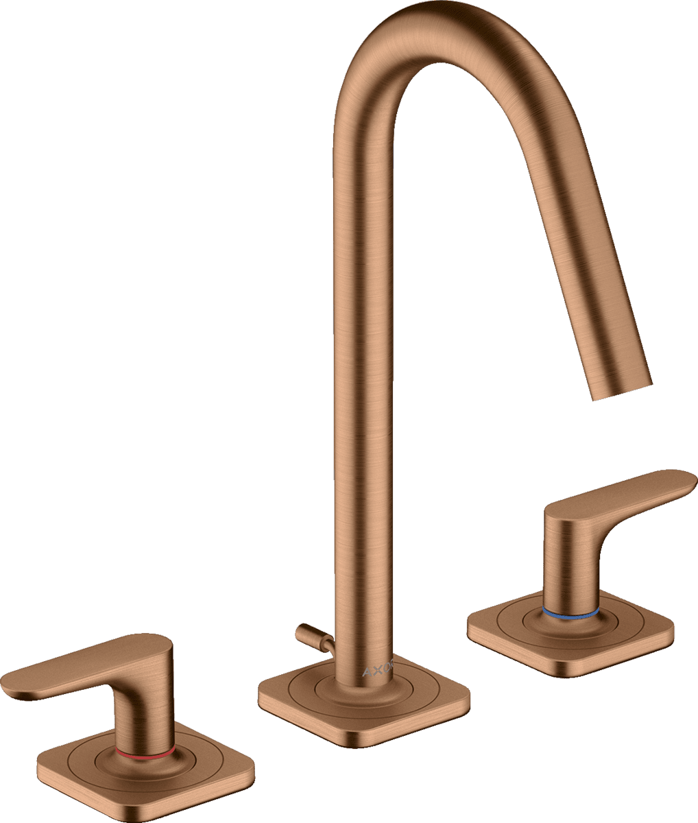 HANSGROHE AXOR Citterio M 3-Loch Waschtischarmatur 160 mit Hebelgriffen, Rosetten und Zugstangen-Ablaufgarnitur #34133140