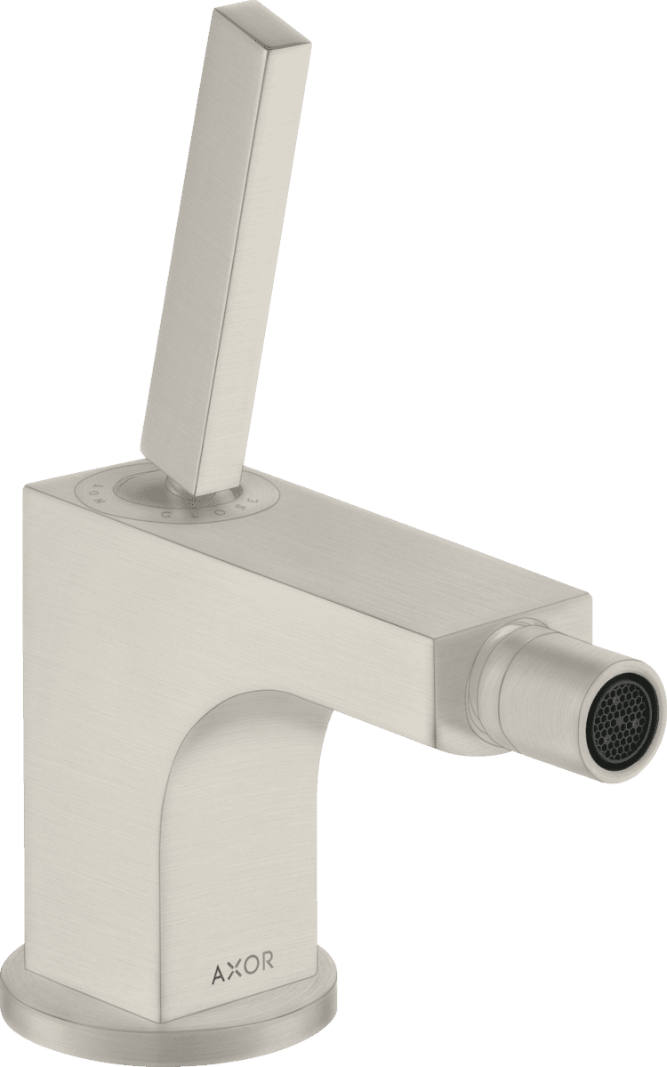 HANSGROHE AXOR Citterio Einhebel-Bidetmischer mit Zugstangen-Ablaufgarnitur #39210800 - Edelstahl Optic
