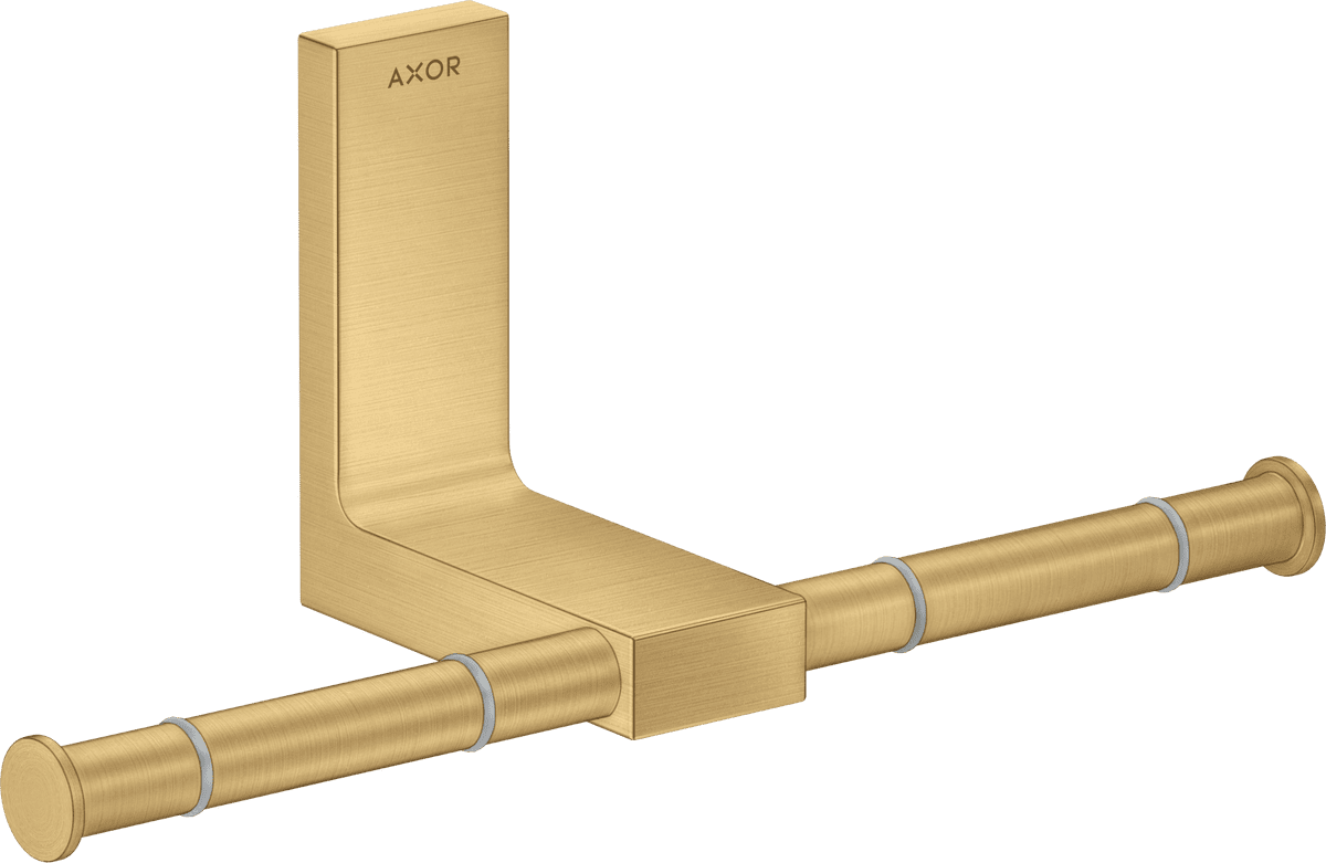 Зображення з  HANSGROHE AXOR Universal Rectangular Toilet paper holder double #42657250 - Brushed Gold Optic