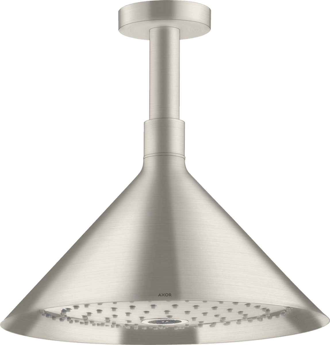 Зображення з  HANSGROHE AXOR Showers/Front Overhead shower 240 2jet with ceiling connector #26022800 - Stainless Steel Optic