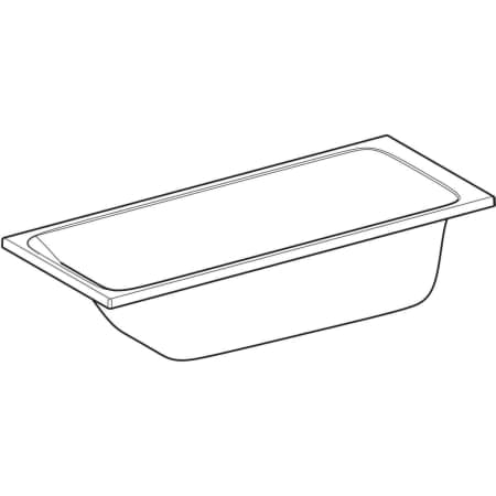 GEBERIT Tawa Rechteckbadewanne schmaler Rand #554.131.01.1 - weiß / glänzend