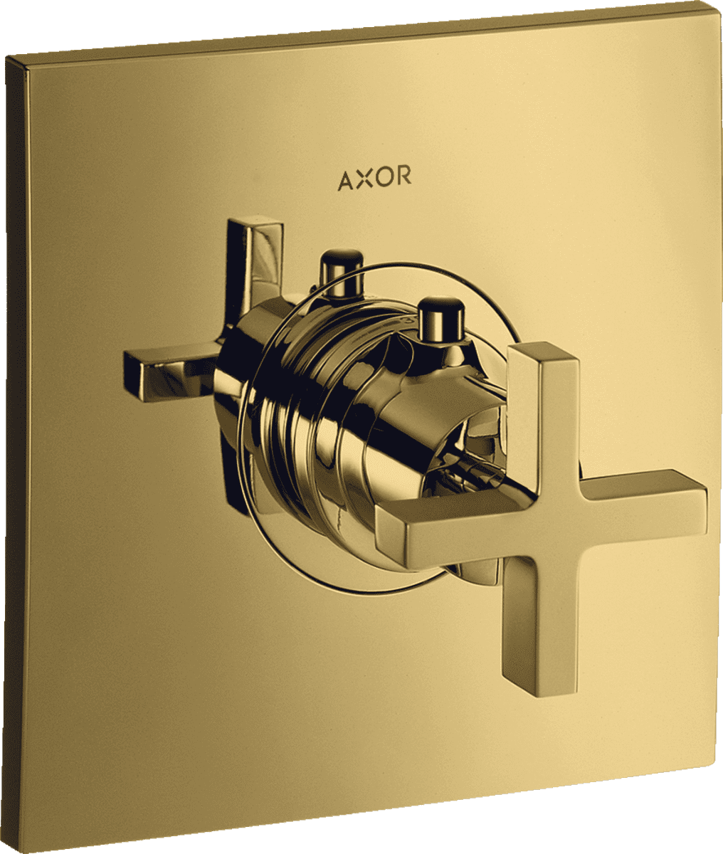 HANSGROHE AXOR Citterio Thermostat HighFlow Unterputz mit Kreuzgriff #39716990 - Polished Gold Optic