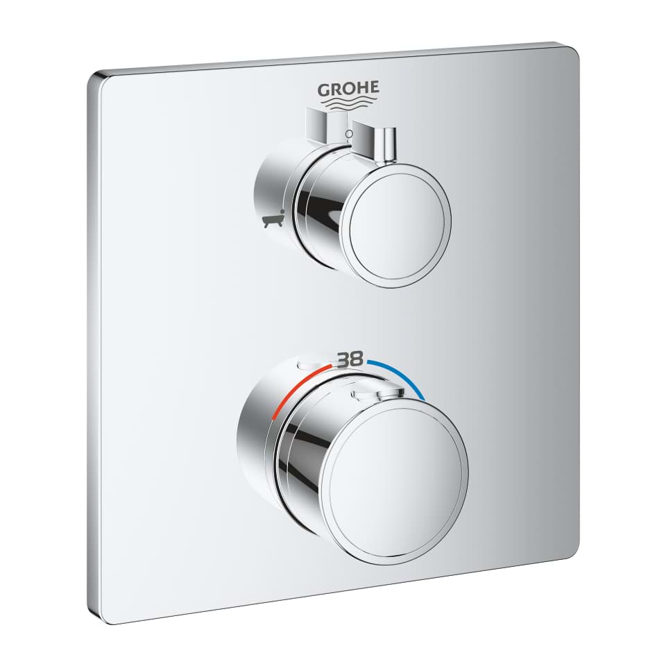 GROHE Grohtherm Çift yönlü ankastre termostatik banyo bataryası krom #24080000 resmi