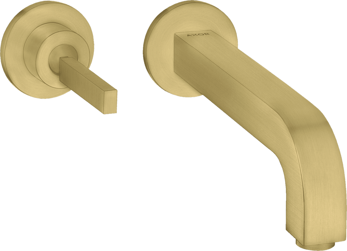 HANSGROHE AXOR Citterio Einhebel-Waschtischmischer Unterputz für Wandmontage mit Pingriff, Auslauf 220 mm und Rosetten #39116950 - Brushed Brass