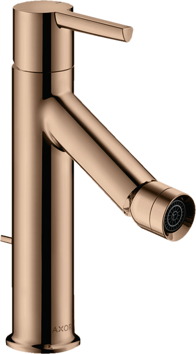 HANSGROHE AXOR Starck Einhebel-Bidetmischer mit Hebelgriff und Zugstangen-Ablaufgarnitur #10214300 - Polished Red Gold