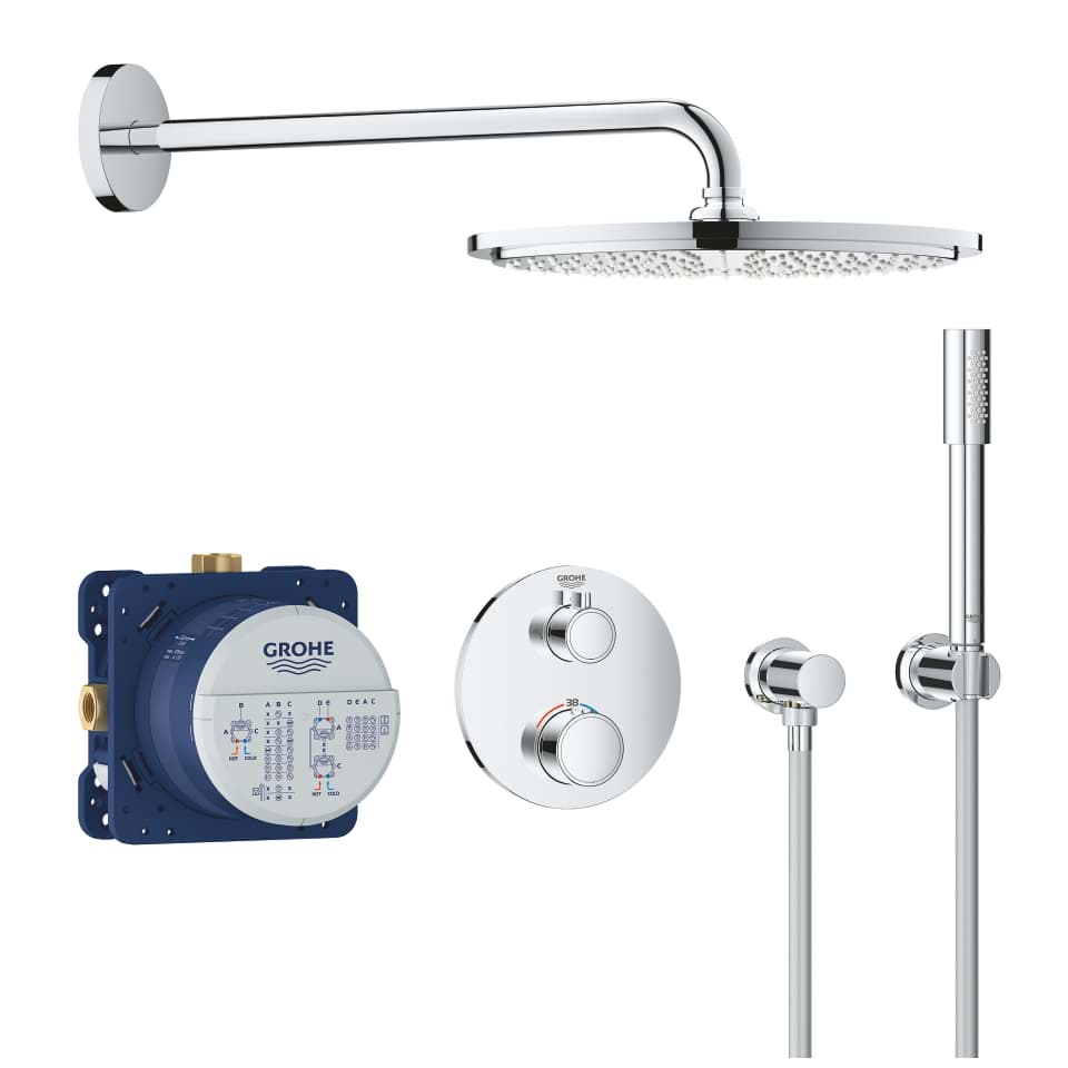 Picture of GROHE Grohtherm Perfect shower set with Rainshower Cosmopolitan 310 Chrome #34731000