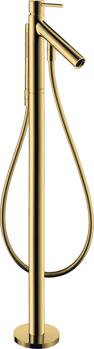 Зображення з  HANSGROHE AXOR Starck Single lever bath mixer floor-standing with pin handle #10456990 - Polished Gold Optic