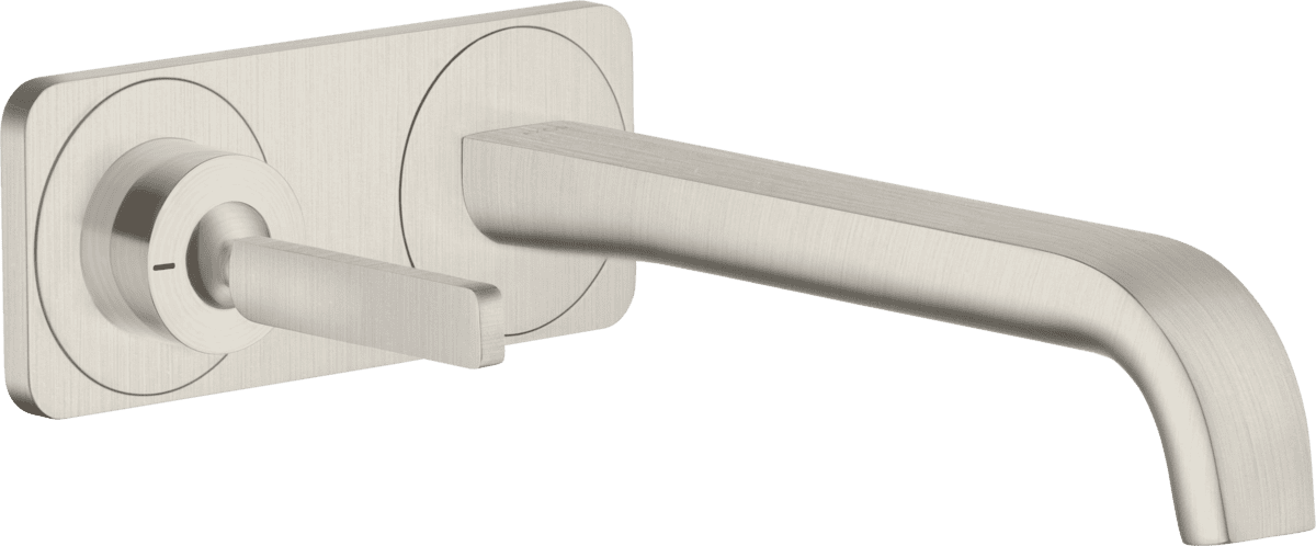 εικόνα του HANSGROHE AXOR Citterio E Single lever basin mixer for concealed installation wall-mounted with pin handle, spout 221 mm and plate #36114800 - Stainless Steel Optic