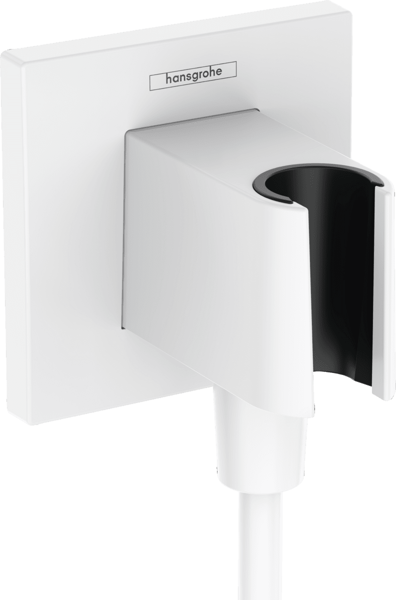 Picture of HANSGROHE FixFit E Wall outlet with shower holder Matt White 26889700