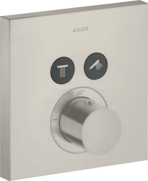 Bild von HANSGROHE AXOR ShowerSolutions Thermostat Unterputz eckig für 2 Verbraucher #36715800 - Edelstahl Optic