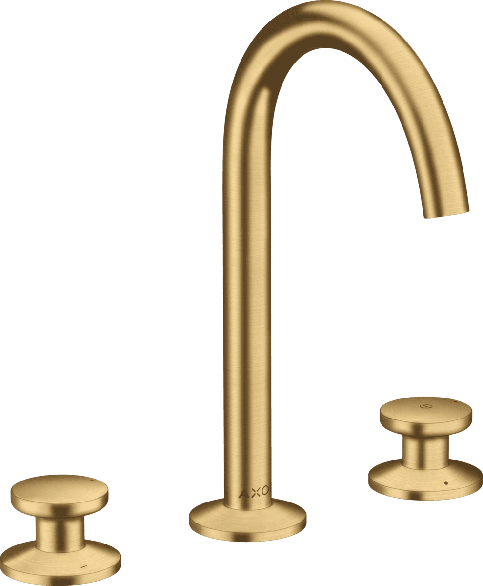 HANSGROHE AXOR One 3-Loch Waschtischarmatur Select 170 mit Push-Open Ablaufgarnitur #48070250 - Brushed Gold Optic