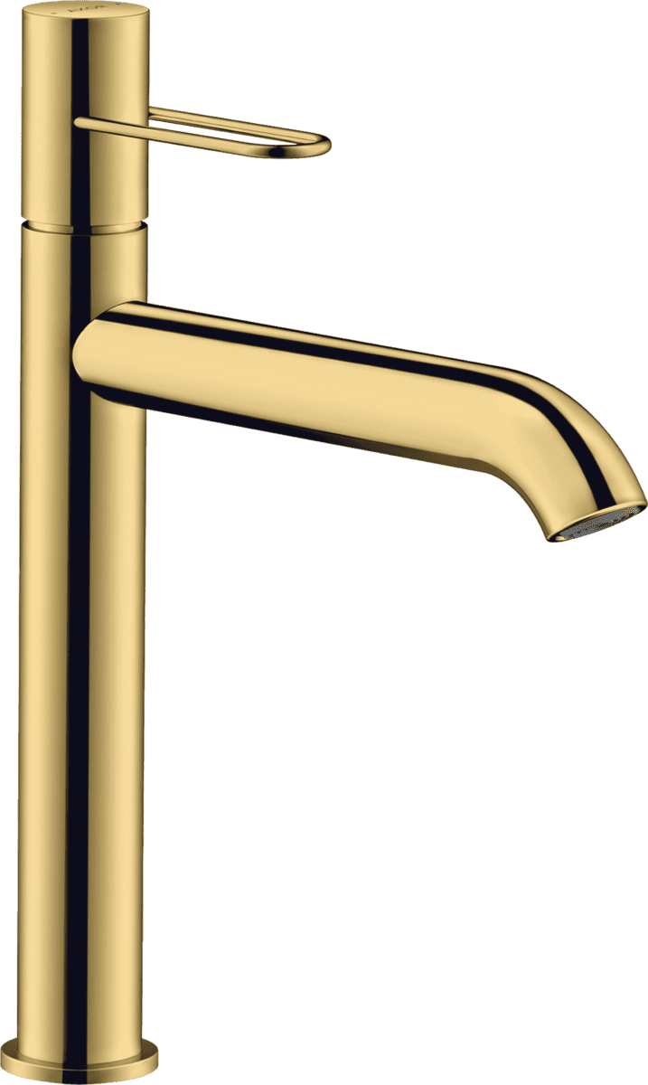 HANSGROHE AXOR Uno Einhebel-Waschtischmischer 190 mit Bügelgriff für Aufsatzwaschtische und Ablaufgarnitur #38032990 - Polished Gold Optic