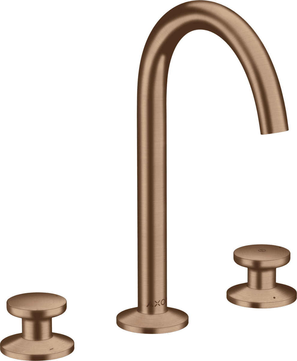HANSGROHE AXOR One 3-Loch Waschtischarmatur Select 170 mit Push-Open Ablaufgarnitur #48070310 - Brushed Red Gold