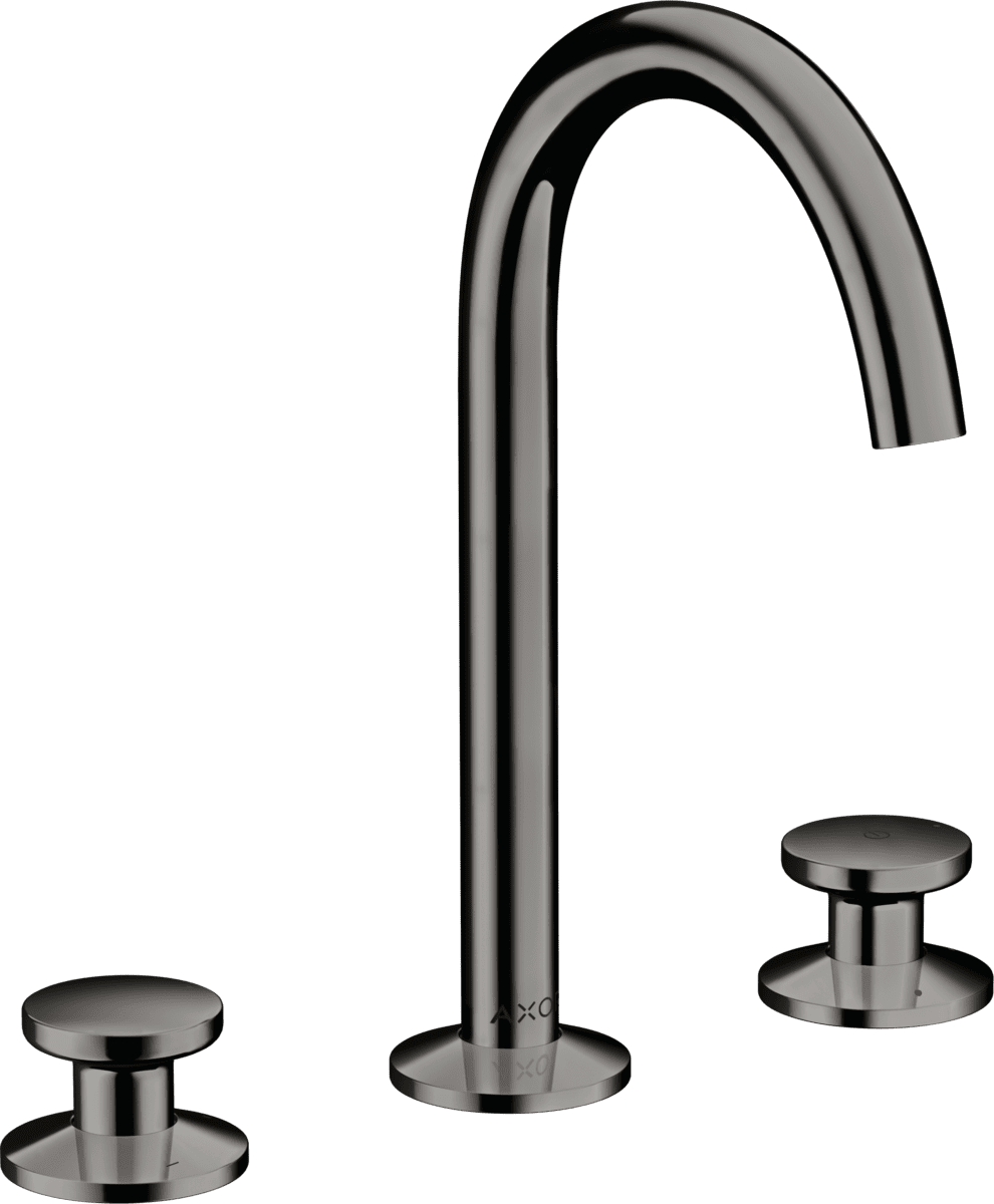 HANSGROHE AXOR One 3-Loch Waschtischarmatur Select 170 mit Push-Open Ablaufgarnitur #48070330 - Polished Black Chrome