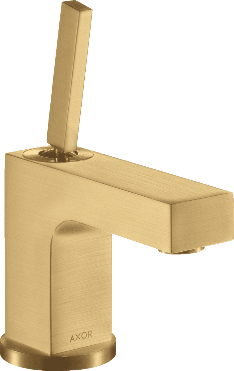 εικόνα του HANSGROHE AXOR Citterio Single lever basin mixer 80 with pin handle for hand wash basins with pop-up waste set #39015250 - Brushed Gold Optic