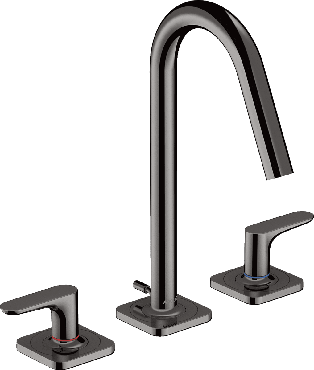 HANSGROHE AXOR Citterio M 3-Loch Waschtischarmatur 160 mit Hebelgriffen, Rosetten und Zugstangen-Ablaufgarnitur #34133330