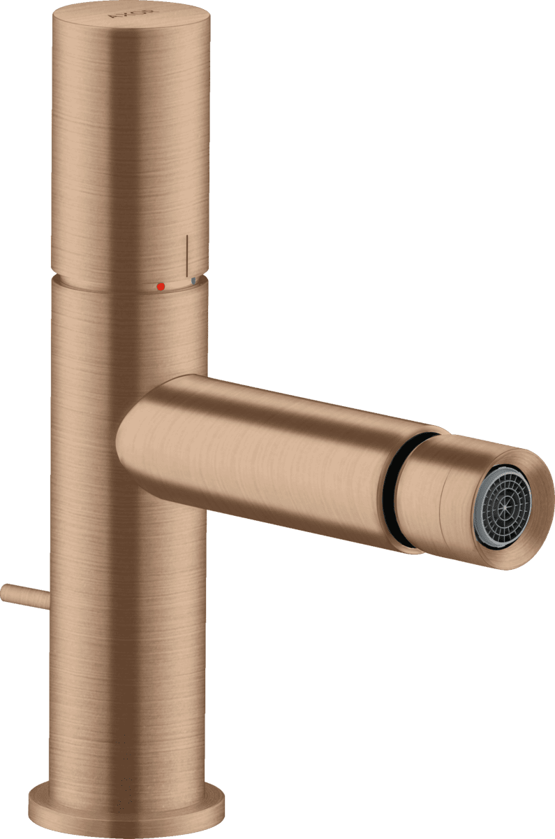 HANSGROHE AXOR Uno Einhebel-Bidetmischer mit Zerogriff und Zugstangen-Ablaufgarnitur #45200310 - Brushed Red Gold