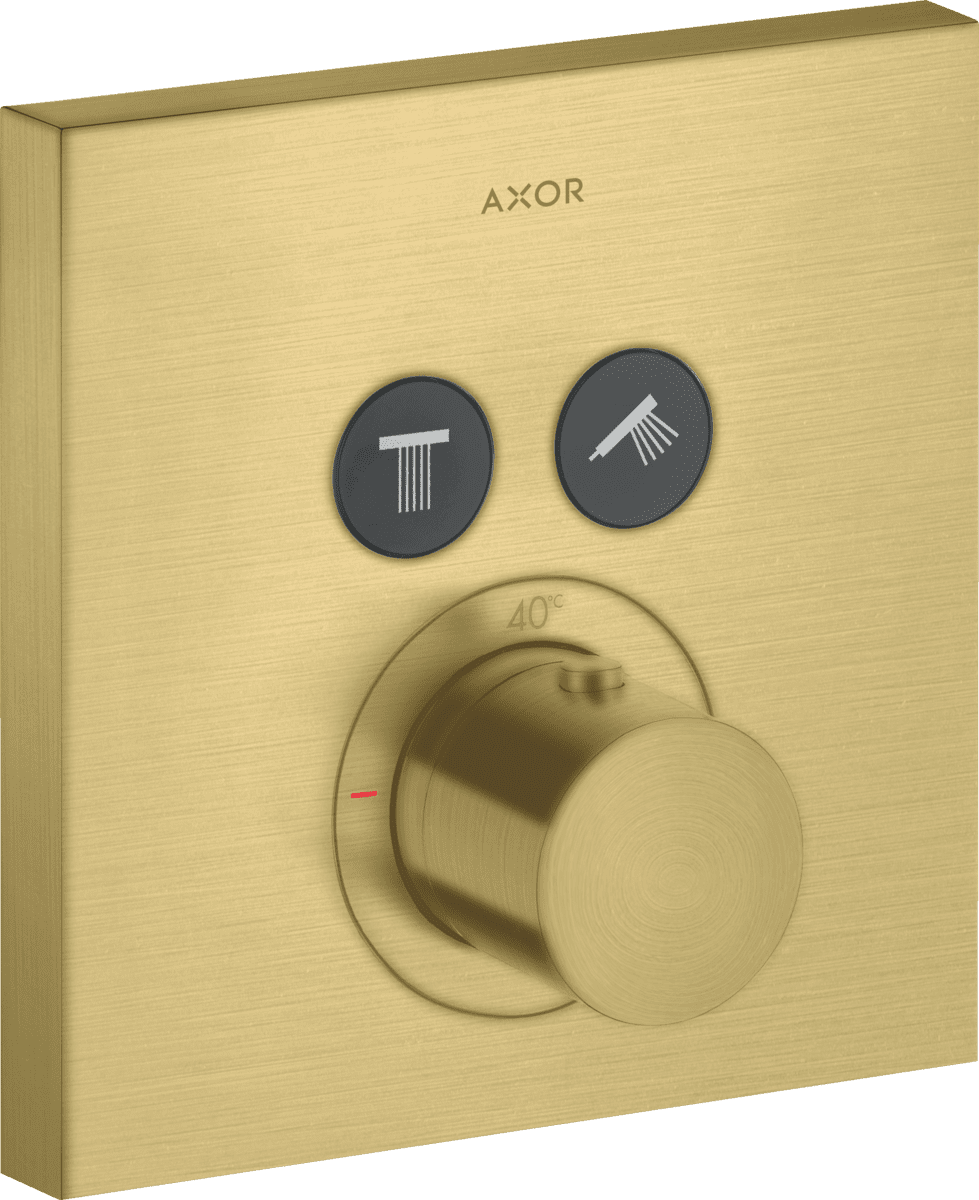 HANSGROHE AXOR ShowerSolutions Termostat ankastre montaj, kare, 2 çıkış #36715950 - Mat Pirinç resmi