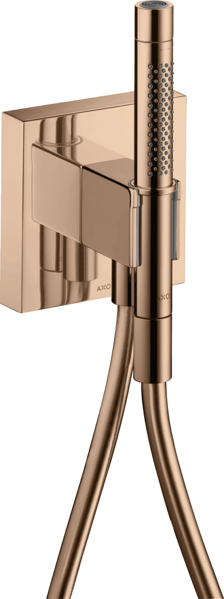 Зображення з  HANSGROHE AXOR Starck Porter unit 120/120 with baton hand shower 2jet and shower hose #12626300 - Polished Red Gold
