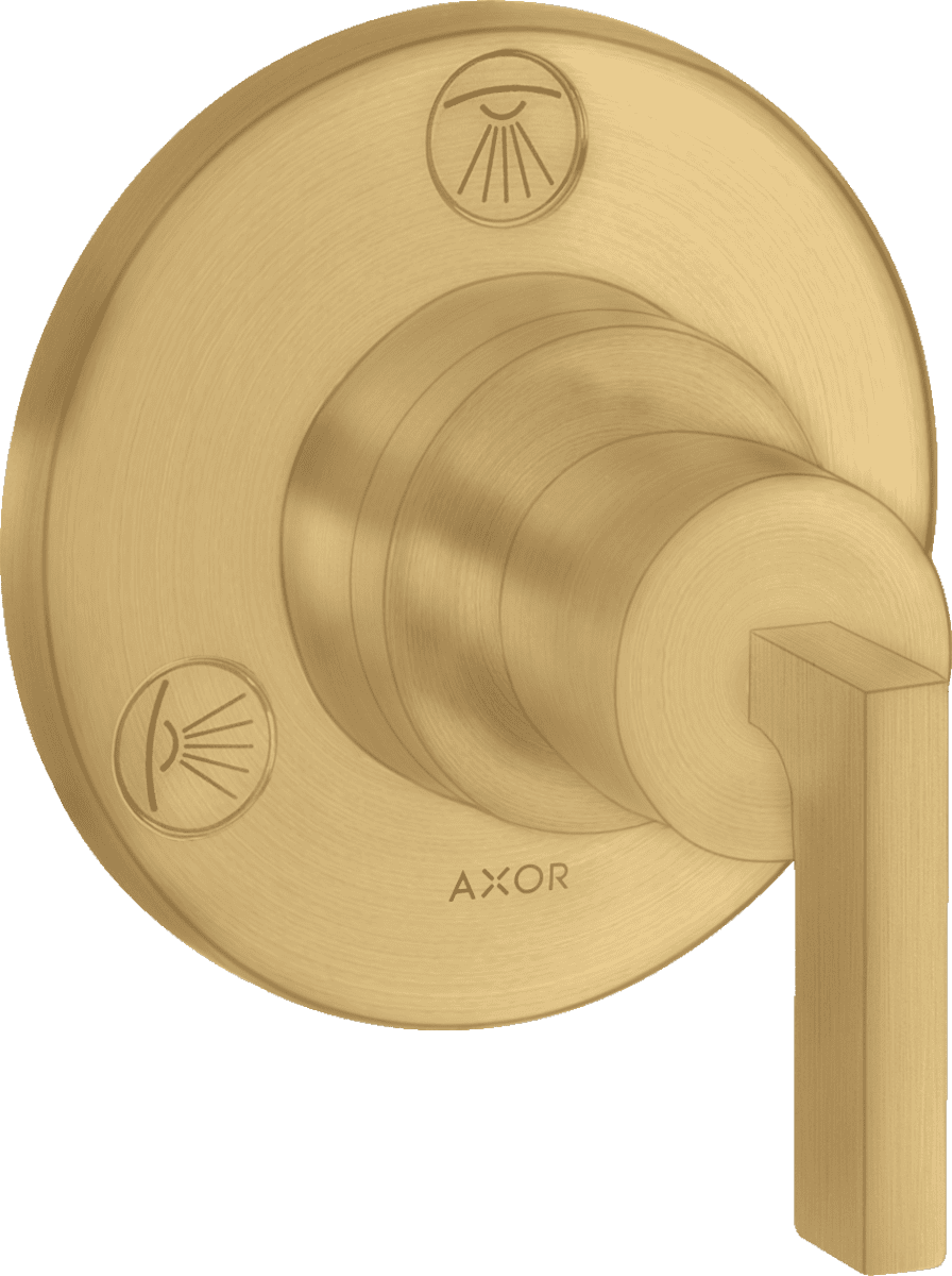 HANSGROHE AXOR Citterio Ab- und Umstellventil Trio/ Quattro Unterputz mit Hebelgriff #39920250 - Brushed Gold Optic