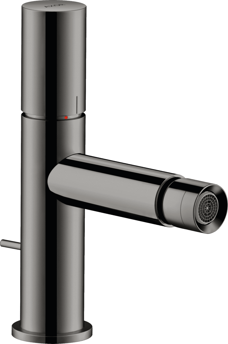 HANSGROHE AXOR Uno Einhebel-Bidetmischer mit Zerogriff und Zugstangen-Ablaufgarnitur #45200330 - Polished Black Chrome