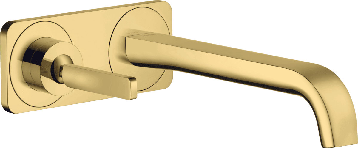 HANSGROHE AXOR Citterio E Einhebel-Waschtischmischer Unterputz für Wandmontage mit Pingriff, Auslauf 221 mm und Platte Polished Gold Optic #36114990