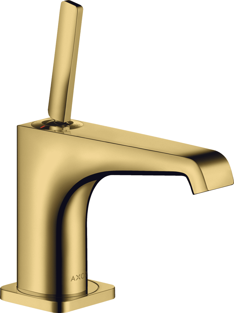 Зображення з  HANSGROHE AXOR Citterio E Single lever basin mixer 90 with pin handle for hand wash basins with waste set #36102990 - Polished Gold Optic