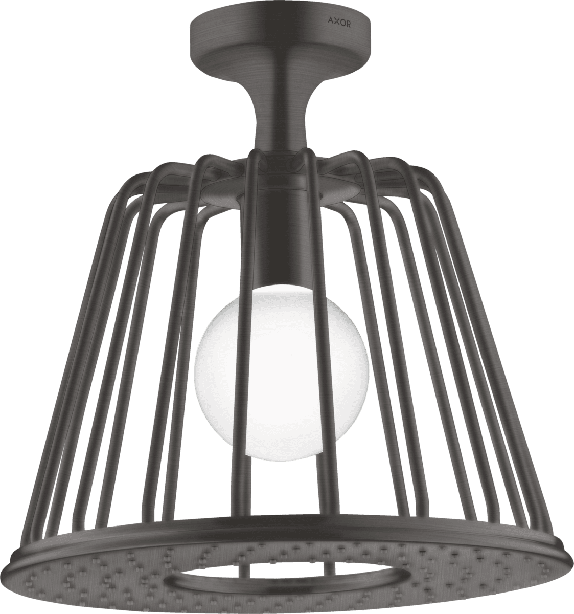 HANSGROHE AXOR LampShower/Nendo LampShower 275 1jet tavan bağlantılı #26032340 - Mat Siyah Krom resmi