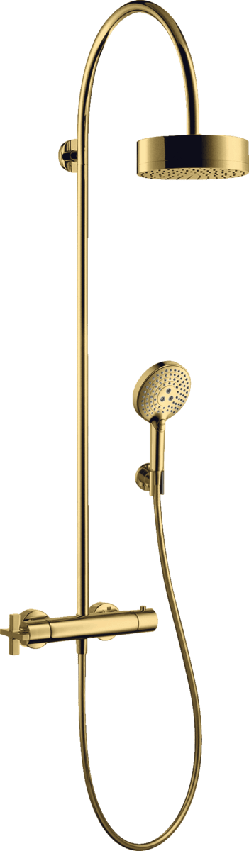 Bild von HANSGROHE AXOR Citterio Showerpipe mit Thermostat und Kopfbrause 180 1jet Polished Gold Optic 39670990