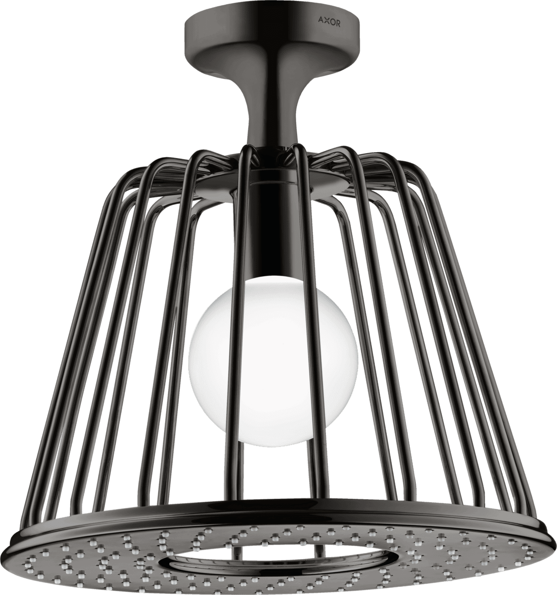 HANSGROHE AXOR LampShower/Nendo LampShower 275 1jet tavan bağlantılı #26032330 - Parlak Siyah Krom resmi